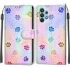 KENHONER Custodia per Samsung Galaxy A32 4G, impronta | Portafoglio Pelle PU, Magnetica, Resistente Agli Urti, Scomparto Carte Credito, Pieghevole, Flip Libro, Motivo
