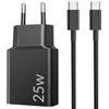CREAPICO Caricabatterie 25W Caricatore USB C Rapido per Samsung Galaxy S26 Ultra S25 | Pour Galaxy S24 S23 FE 5G A57 A56 A55 A54 A16, Note 20 10, Tab S11 S10, Spina Ricarica Adattatore Presa USBC + 2M Tipo C Cavo