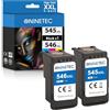 NINETEC PG-545 XL CL-546 XL Nero e Colore Cartuccia di ricambio per cartucce Canon Pixma TS3150 TS3350 TS3351 TS3450 TS205 TR4550 TR4650 MG2550s MG2450 Confezione da 2pezzi Attuale CHIP