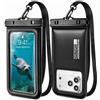 Mepham Custodia Impermeabile per Cellulare Galleggiante IPX8, 2 Pezzi, fino a 7,5, Custodia per Smartphone Subacquea, per Nuoto, Mare, Snorkeling, Kayak, iPhone 17 16 Pro Max, Samsung S26 S25