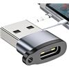 Generic Adattatore da USB a C, in lega di alluminio 2.0, adattatore da USB A a C, convertitore di carica rapida in lega di alluminio, connettore video portatile per tablet, laptop, telefono