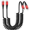 KIYODA Cavo USB C a Lightning da 1,8 m, 2 pezzi, caricabatterie a spirale per iPhone USB C per ricarica rapida per iPhone 14/13/12/11 Pro Max/iPad/CarPlay, rosso