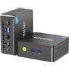 GMKtec G5S Mini PC, Intel N5095 fino a 3,6GHz,8GB LPDDR4, SSD da 128GB, Micro Desktop, 2*HDMI, display 4K, WiFi6, BT5.2, Gigabit Ethernet, 3*USB 3.2, Micro SD, VESA per ufficio domestico e aziendale
