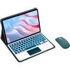 HLTOOP Custodia con Tastiera per Honor Pad X9 11,5 Pollici 2023, Tastiera Bluetooth Retroilluminata A 7 Colori con Touchpad, Cover Posteriore in TPU Morbido, Mouse Bluetooth,Deep Green