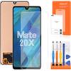 AGCUT Schermo LCD per Huawei Mate 20X Display LCD per Huawei Mate 20X EVR-L29 EVR-AL00 EVR-TL00 Schermo di Ricambio Digitalizer Touch Screen Assembly con Riparazione, Nero