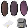 NiSi Kit Filtri ND Circolari 77mm, con ND8 (3 Stop), ND64+CPL (6 Stop), ND1000 (10 Stop), Accessori e Custodia
