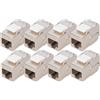 Digitus Modulo Keystone Cat-6A schermato - 8 Pezzi - Versione compatta - Presa RJ45 - 500 MHz 10GBase-T - AWG 26-22 - Designabile - con Fascette - Montaggio Senza Attrezzi