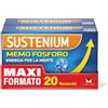 Sustenium Memo Fosforo - Integratore alimentare a base di Fosfoserina, Glutammina, Vitamina B6 ed Eleuterococco. Aroma di fragola. Confezione da 20 flaconcini (10ml)