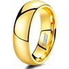 Epinki Anello Fede in Tungsteno per Uomo e Donna 8mm, Semplice Lucido a Cupola Oro Fidanzamento Matrimonio Gioielli Misura 12