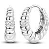 NARMO 925 Sterling Silver Piccolo Filo Hoop Orecchini per le Donne e Ragazze con Cubic Zirconia Ipoallergenici