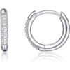 Limerencia F136 - Orecchini a cerchio in titanio con piccoli zirconi cubici, color oro e argento, piercing per cartilagine, gioielli da donna per orecchie sensibili (6-12 mm)