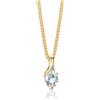 MIORE Ciondolo Oro Giallo 9KT con catena Argento 925 placcata oro 18kt Girocollo Donna con Acquamarina Naturale azzurro a goccia 45 cm, Gioiello Anallergico, consegnato in astuccio portagioie