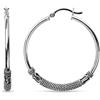 LeCalla Sterling Silver Jewelry ossidato balinese Click-Top Work Wear orecchini a cerchio per le donne