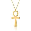Kritz Collana Ankh da Donna in Acciaio Inossidabile 316L Placcata Oro, Ciondolo Croce della Vita Egizia - Gioiello Regalo per Donne