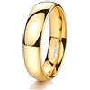 Epinki Gioielli Anelli in Tungsteno per Donna e Uomo 4mm, Semplice Lucido a Cupola Oro Fedine Fidanzamento Matrimonio Misura 27