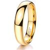 Epinki Fede Anello in Tungsteno per Donna e Uomo 6mm, Semplice Lucido a Cupola Oro Anello Gioielli Fidanzamento Matrimonio Misura 22