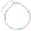Kerraom Bracciale da donna in argento Sterling 925 con perle, per compleanno, Argento