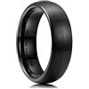 King Will BASIC 4mm 6mm 7mm Black Silver Domed Brushed Tungsten Carbide Ring Men Women Wedding Band Comfort Fit