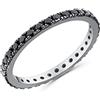 Anellissimo Anello veretta pietre nere donna argento 925 con zirconi - 16