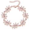 Clearine Bracciale da sposa con zirconi cubici per spose damigelle d'onore, elegante braccialetto simulato di perle da tennis per donne gioielli da ballo