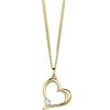 MIORE Ciondolo Oro Giallo 9KT con catena Argento 925 placcata oro 18kt Collana Donna con Ciondolo con Cuore con Zircone 45 cm, gioiello anallergico confezionato in un elegante astuccio portagioie
