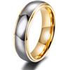 Epinki Anello in Tungsteno per Donna e Uomo 6mm, Bicolore a Cupola Oro Argento Anelli Semplici Fedi Nuziali Gioielli Misura 22