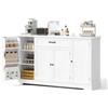 Xbro Credenza Cucina con 1 Cassetto e 4 Ante, Mobile Buffet 142 cm con Ripiani Integrati nelle Ante Laterali, Mobile Dispensa per Cucina e Soggiorno, Bianco