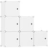 C&AHOME Organizzatore di contenitori a cubo con ante, ripiani a 6 cubi, armadio, libreria modulare in plastica fai-da-te ideale per camera da letto, soggiorno, 36,6L x 12,4L x 36,6 H Milky -DOOR