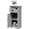 Hothingwell Mobile da Bagno BODO Grigio 44x30x90 cm, Armadietto Bagno in Legno Massello di Pino con 1 Cassetto e 1 Anta, Maniglie in Metallo, Ampio Spazio Portaoggetti, Facile da Pulire