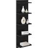 vidaXL Scaffale da parete Rovere Nero 30 x 15 x 100 cm, Scaffali da muro eleganti in legno ingegnerizzato, per un living moderno e organizzato, design minimalista