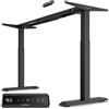 Desktronic Scrivania regolabile in altezza, scrivania in piedi, supporto da tavolo, scrivania elettrica regolabile in altezza con touch screen e porte di ricarica, Nero