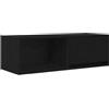 Mhdvray Mobile TV sospeso, colore nero, effetto rovere, mobile TV da parete, 80 x 31 x 25,5 cm, in legno, con 1 cassetto e 1 scomparto, per soggiorno