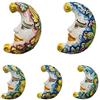 SICILIA BEDDA CAPACI Luna in Ceramica di Caltagirone, h 15 x 10 cm ca. (1Unità) Colore e Decoro Casuale