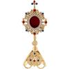 Holyart Ostensori, Teche, Reliquiari Metallo: Reliquiario Base Triangolare Ottone e Pietre Colorate