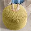 HIGOGOGO Pouf rotondo in velluto a coste, con imbottitura in schiuma, 50 x 35 cm, poggiapiedi per soggiorno, colore: verde