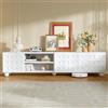 VIVCA Mobiletto per TV bianco, 200 x 40 x 44 cm, 3 ante, con 5 gambe, per TV da 80 pollici