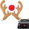 Ylnailky 1 Set di Corna di Renna per Auto - Decorazioni Natalizie per Renne per Auto | Corna di Renna per Auto | Decorazione Natalizia per Auto con Corna E Naso | per Auto dal Naso di Cervo
