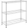 arredoplaza Scaffale Acciaio Cromato Modulabile 90x35x90 3 Ripiani Regolabili Portata 70kg/Ripiano Design Moderno Salvaspazio Per Casa Garage Cucina Magazzino Negozio Organizzazione Arredo Funzionale
