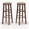 OKAFFAREFATTO MADDALONI Sgabelli da bar set di 2 rotondi h 80 cm in noce scuro gambe dritte