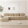 Yihomfy Divano componibile compresso a 4 posti con pouf, 382 cm Divano ad angolo nudo senza ossatura, morbido velluto a coste, seduta profonda, convertibile e liberamente combinabile, nessun montaggio