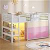 AOGLLATI Letto a Soppalco 90x200 cm, Letto Singolo Bambini, Letto Rialzato
