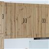 Generico Armadietto a muro PORTO Rovere artigianale 30 x 31 x 100 cm, mobile da cucina in legno ingegnerizzato con 3 ripiani e 1 anta, pensile a parete per stoccaggio versatile e design