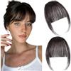 TTPSRY Frangia Clip Capelli Veri Natural 3D Frangia Frontale Basette Naturali Capelli Veri Extension Clip Frangetta Liscia Corta Accessorio Acconciatura Parrucchino (Nero)