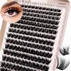 LASHVIEW Cluster Lashes D Curl Volume Eyelash Clusters 9-16 mm Mix SilkPlush Soft Fluffy DIY Cluster Eyelash at Home Style W163