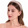 ZLYC Fasce per capelli in seta di gelso, da donna, senza denti, anti-mal di testa, antiscivolo, per la cura della pelle, trucco, uso quotidiano, a pois, rosa