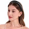 ZLYC Fasce per capelli in seta di gelso, da donna, senza denti, anti-mal di testa, antiscivolo, per la cura della pelle, trucco, uso quotidiano, a pois, nero