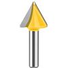 Oxxggkao 8 mm gambo V Flauto End Mill Router Bit Fit per la lavorazione del legno dettagliata intaglio del legno con 60 90 120 150 gradi Angoli Pialla in legno