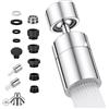 DOROKASA Rompigetto Rubinetto Cucina 360° Girevole | Prolunga Rubinetto Cucina Doppia Funzione | Aeratore Rubinetto Bidet | Filtro per Rubinetto Cucina | Adattatore Rubinetto Filettato 5 Pezzi Lavello Bagno
