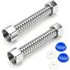 Cryptisg 2 Pezzi Tubo Corrugato in Acciaio Inossidabile, 10cm Alla Pressione e Corrosione Tubo Flessibile in Acciaio Inox, Soffietto in Inox Inossidabile per lavabo da Bagno for Scaldabagno