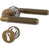 Amerdeco Maniglia per porta interna Bronzo retrò con rosetta rotonda, set maniglia BB con chiave a mappa, guarnitura porta per camere e porte interne UK0098